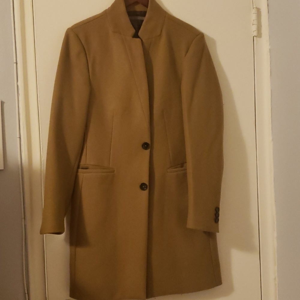 Mens Zara camel overcoat sz M